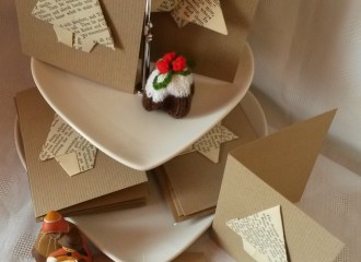 Recycled book Christmas cards